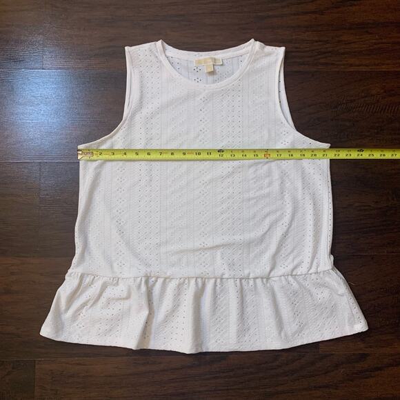 Michael Kors white eyelet sleeveless peplum top size XL - Picture 11 of 12